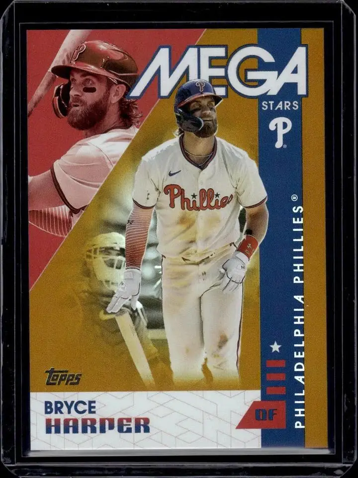 Bryce Harper 2025 Topps Mega Stars Gold /50 Philadelphia Phillies MEGA-10
