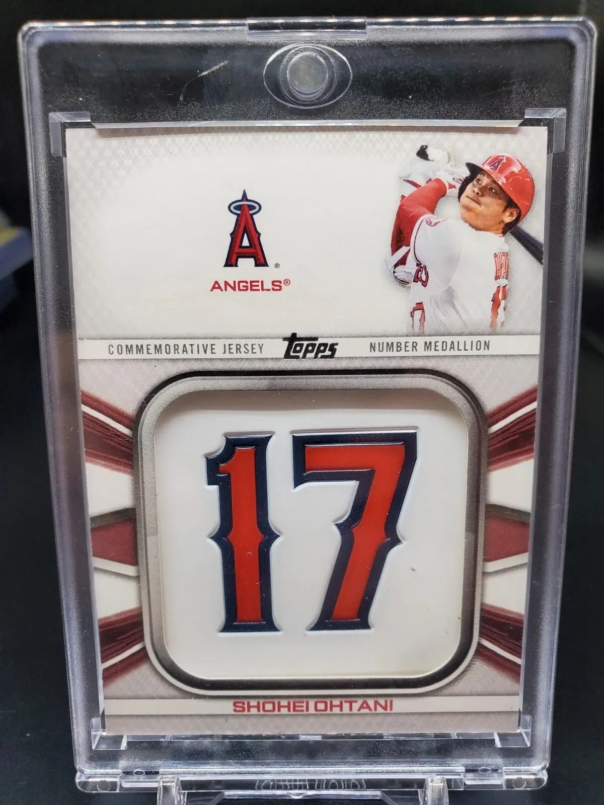 Shohei Ohtani 2022 Topps Series 1 Jersey Number Medallion Relic Angels JNM-SO
