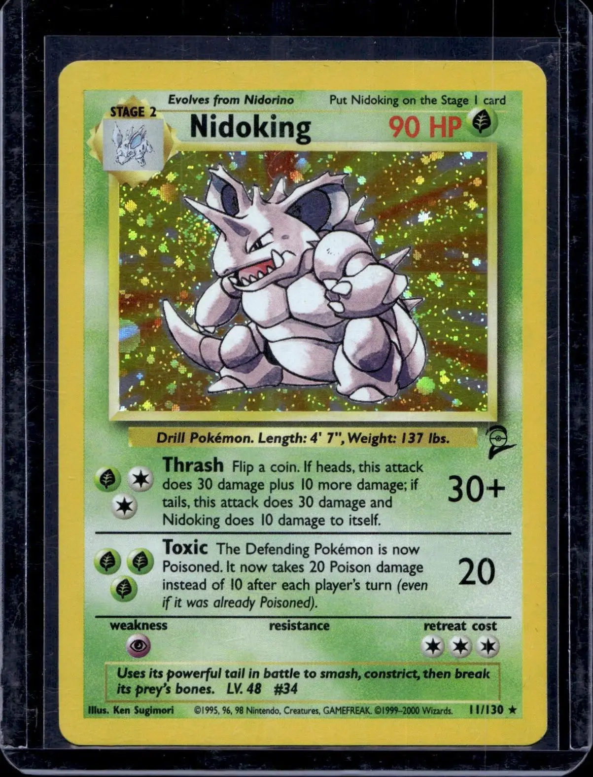 Nidoking Holo Pokemon Base Set 2 11/130