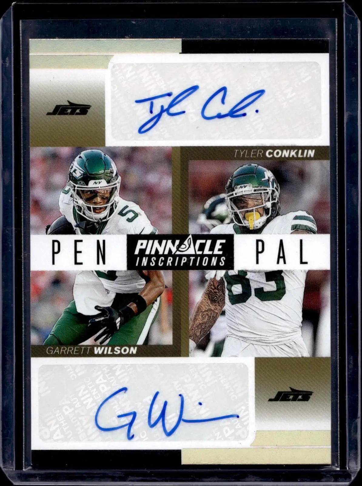 Garrett Wilson Tyler Conklin 2024 Panini Encore Pen Pal Dual Auto /10 New York Jets 6