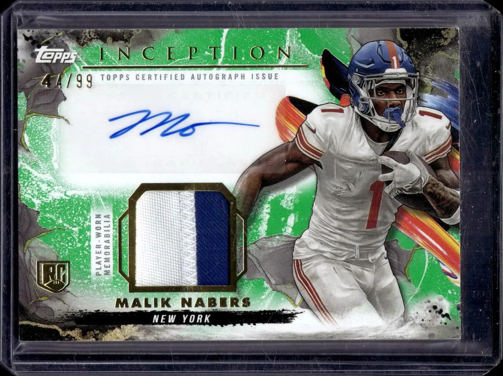 Malik Nabers 2024 Topps Inception Provenance Patch Auto /99 New York Giants PPA-MN